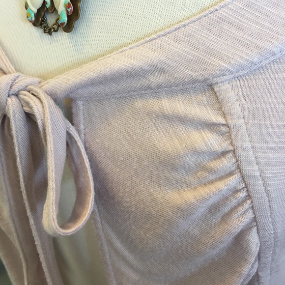 Anthropologie Cake Batter Cardigan Sweater Topper Draped Pleated Palest Blush - Picture 5 of 7